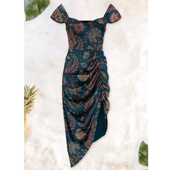 Averie Halley Ruched Midi Dress - Picture 1 of 5